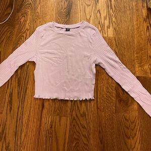 purple long sleeve shirt